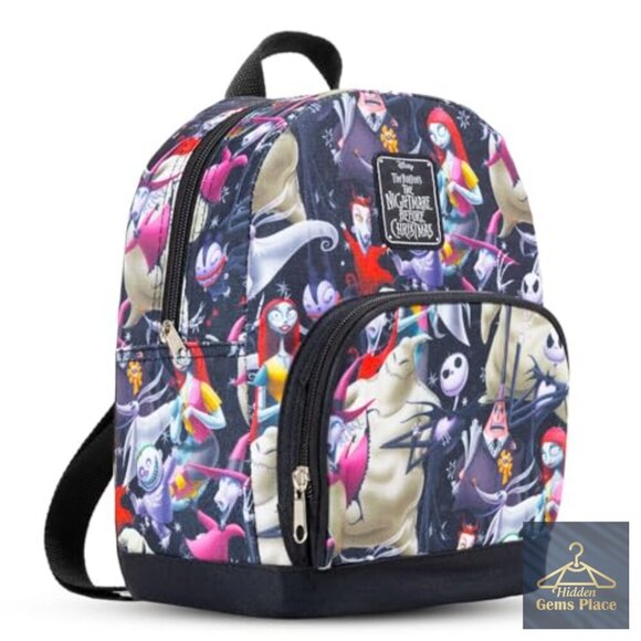 Disney Nightmare Before Christmas Mini Backpack Canvas Purse Adjustable Straps